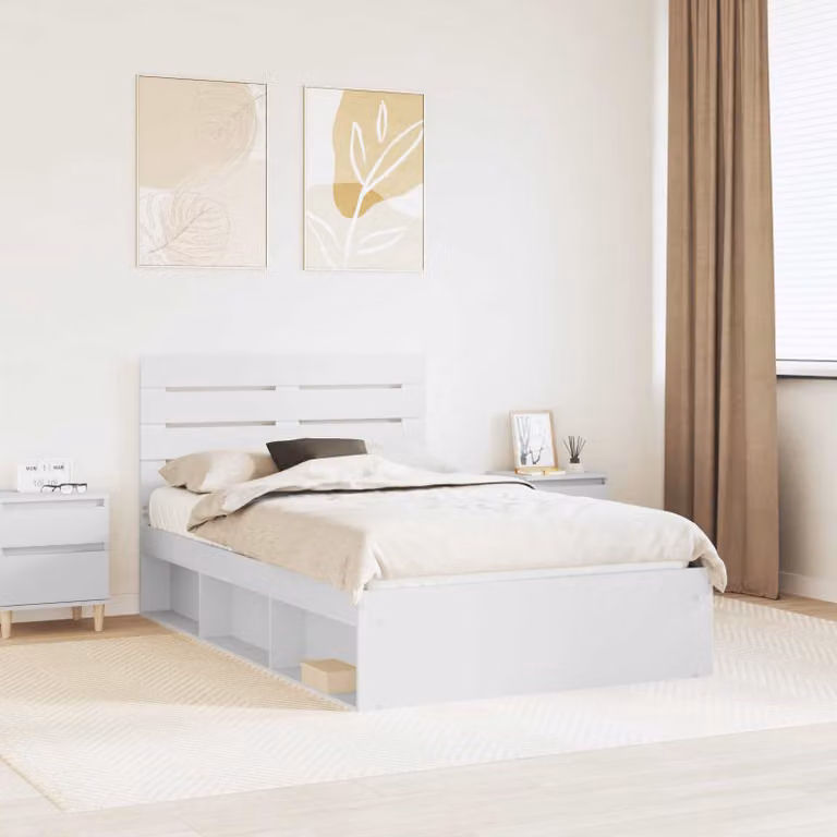 Struttura del letto in pino massello bianco vidaXL L/P: 120 x 200 cm