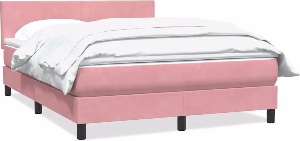 Giroletto a Molle con Materasso Rosa 140x220 cm in Velluto