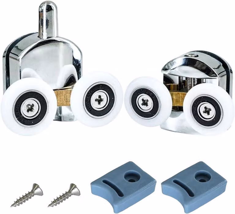 2 pezzi di rotelle di ricambio da 23 mm per cabine doccia e porte in vetro (da 4 a 6 mm), regolabili per porte curve e dritte, sia per la parte superiore che per quella inferiore