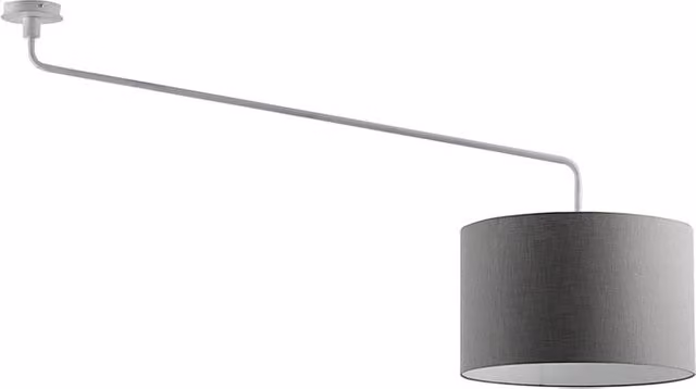 Vivien Plafoniera Bianca con Paralume Antracite 48cm - Lampada Soffitto E27, Classe I, IP20, Struttura Metallo Verniciato - Rossini Group
