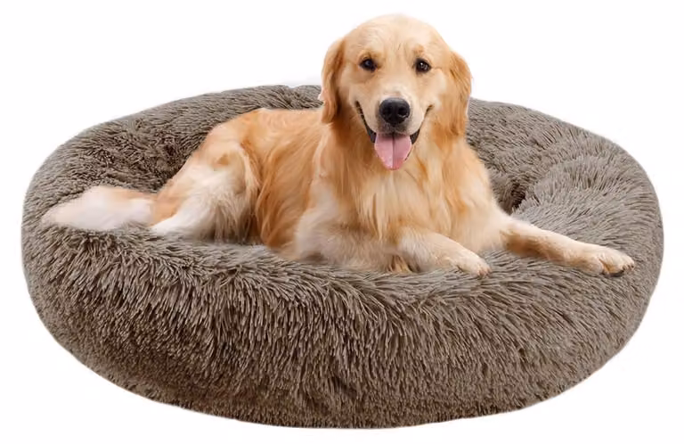 Cuccia rotonda da 70 cm, marrone, lavabile, antiscivolo, per cani e gatti
