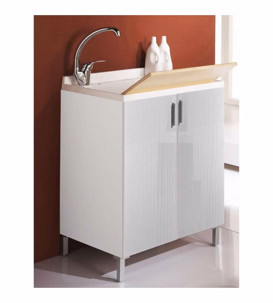 Savini Lavatoio Mobile 2 Ante Bianco Nordico - Asse Lavaggio - 60x50cm
