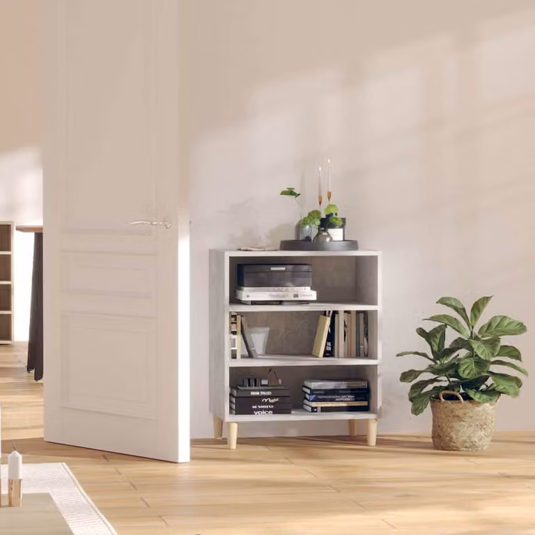 Credenza moderna vidaXL in legno multistrato, colore grigio cemento, L: 57 cm, P: 35 cm, H: 70 cm