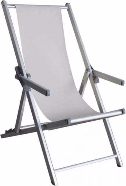 Sdraio Mare Textilene con Braccioli 98x67,5x106 h cm in Textilene Bianco