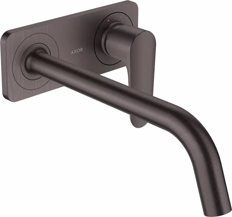 hansgrohe AXOR Citterio Mitigeur monocommande de lavabo encastré avec plaque et bec long Montage mural, 34115340, 34115340