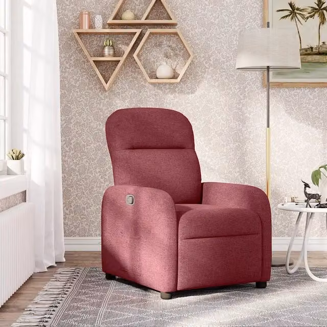 Divano Sedia-Poltrona Reclinabile in Tessuto Rosso Vino 730015