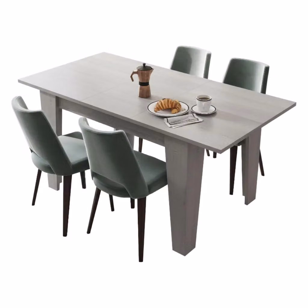 Tavolo da pranzo allungabile DMORA Pizzoli rettangolare in grigio, L: 160 cm, P: 80 cm, H: 78 cm – 2
