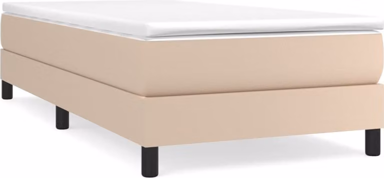 Giroletto a Molle con Materasso Cappuccino 90x200 cm Pelle finta