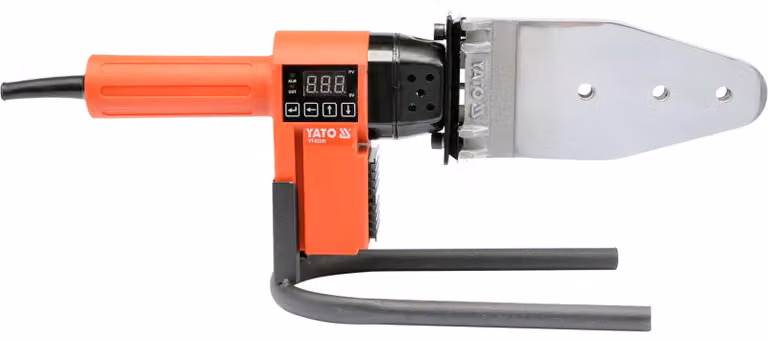 Saldatrice a fusione per tubi termoplastici, 850 W, con display LCD