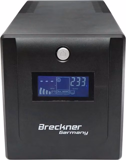 UPS 1000VA/600W con 2 batterie da 7,5Ah e 4 prese schuko, LCD, USB Breckner Germany