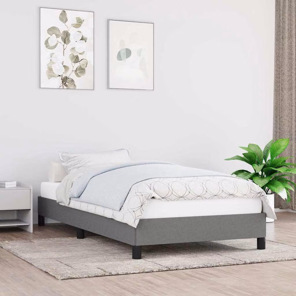 vidaXL Giroletto senza Materasso in Tessuto Grigio L/P/H: 80 x 200 x 25 cm
