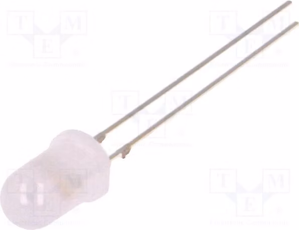 2 LED, 20mA, 3-5V, 30°, blu/giallo, 5mm. Lente: diffusiva, bianca. Modello: OSYBMS5A32A. Effetto speciale