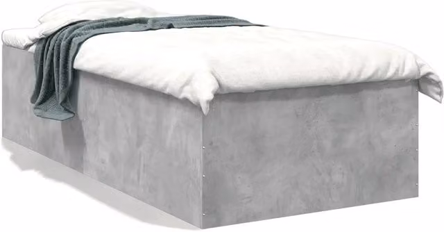 Letto singolo per adulti in legno multistrato color grigio cemento opaco L/P/H: 75 x 190 cm – 1