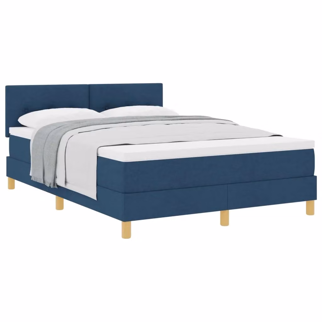 Letto ibrido con testiera e cuscino vidaXL in tessuto blu L 140 x P 190 cm – 2