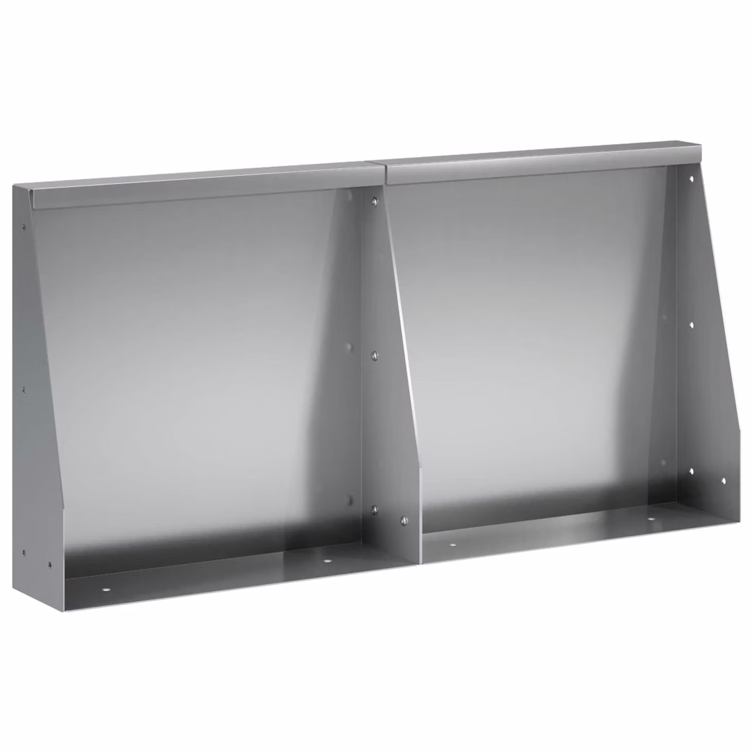 Set di 2 pezzi di muretti per aiuole rialzate vidaXL in acciaio zincato color argento, L: 40 cm, P: 12 cm, H: 40 cm