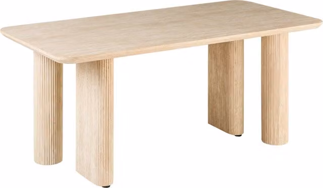 Tavolo da pranzo minimalista in MDF rettangolare a gambe larghe 180 x 90 cm Mobili per sala da pranzo marrone chiaro