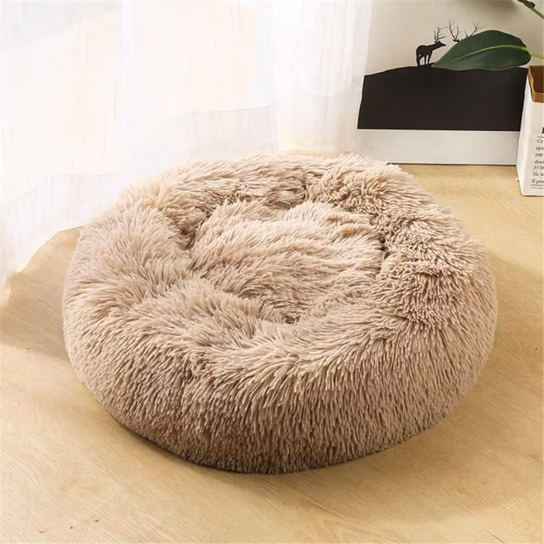 Cuccia per cani, cuccia per gatti, morbida, rotonda, in peluche, 70 cm, imbottita con fibra di grano