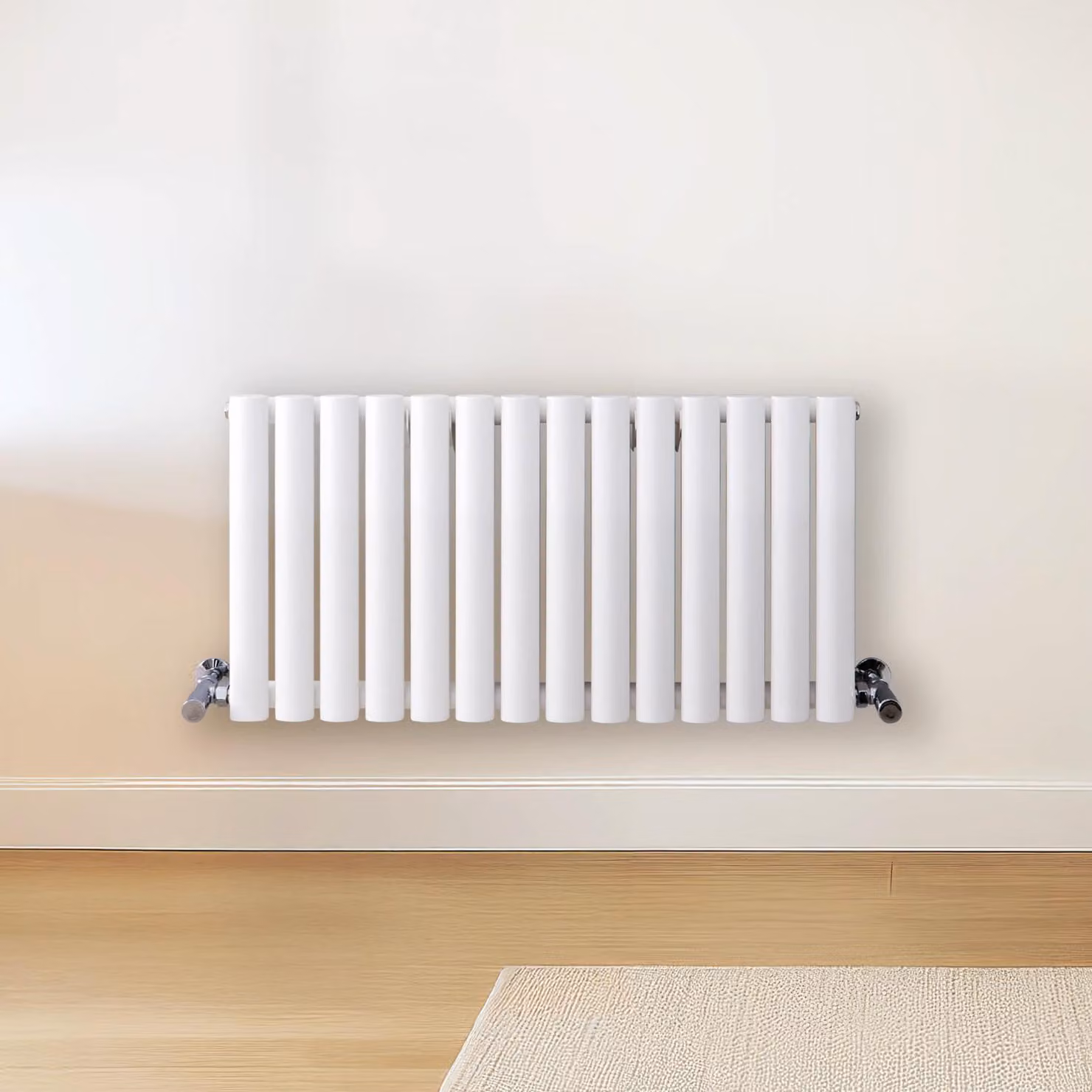 Radiatore Orizzontale Doppio Design Bianco 400x826mm 690W - Alta Resa - Stile Moderno - Revive