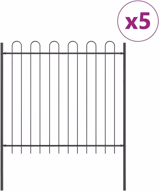 Recinzione per Giardino | Recinzione da cortile 5 pz Grigio 8,5 x 1,5 m