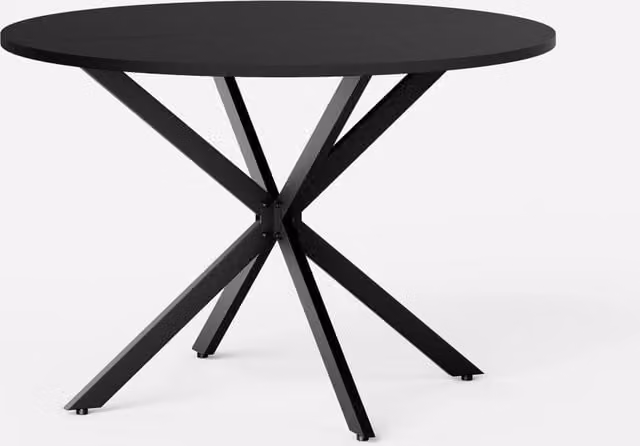 Tavolo rotondo 120 cm con gambe a X in acciaio nero - tavolo da cucina, pranzo o home office
