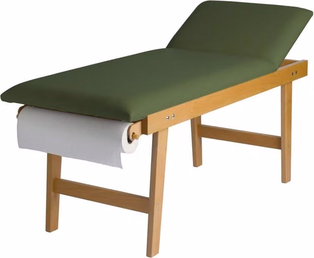 Lettino da Massaggio Visita Fisioterapia Fisso 2 Sezioni 190x70x75 cm 200Kg Verde