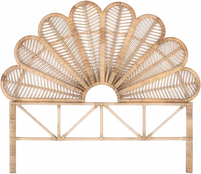 Testiera realizzata a mano in rattan naturale 180 cm