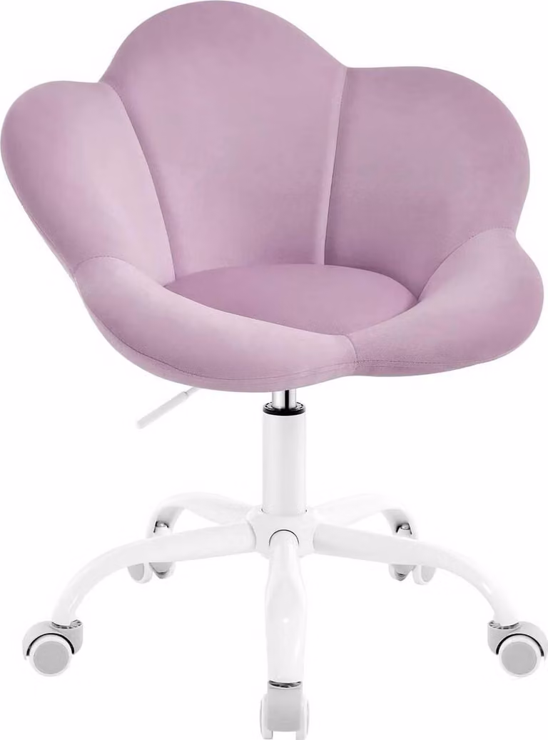 Sedia da scrivania per bambini WOLTU, sedia da ufficio, ergonomica, regolabile in altezza, in velluto: viola chiaro Colore: viola chiaro