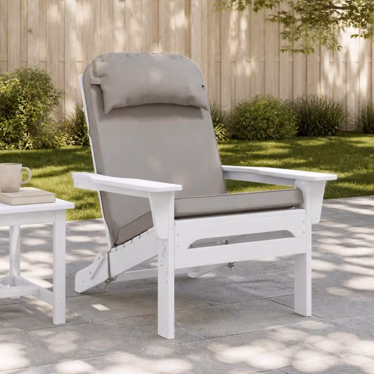 Cuscino per Lounger Sole vidaXL Grigio in Poliestere con Rivestimento Rimovibile e Resistente ai Raggi UV L 124 x P 55 x H 5 cm