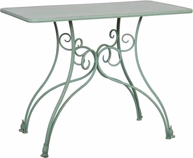 Mobile da ingresso in metallo invecchiato verde 100x52x76