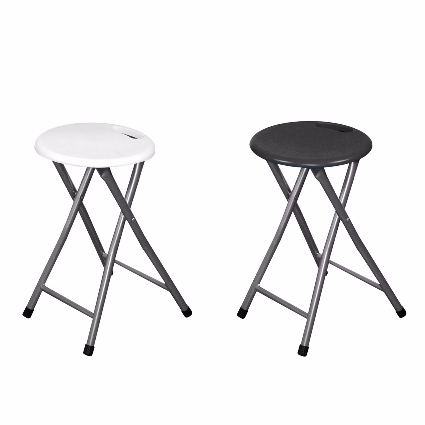 Sgabello pieghevole VESTIAMO CASA bianco, H 45 cm x Diametro 30 cm