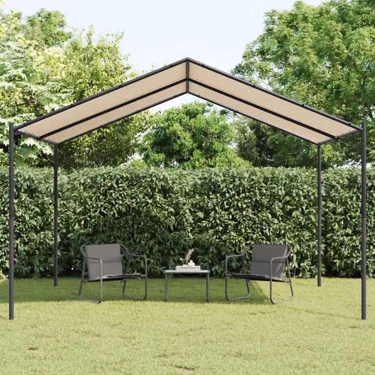 Living Store, gazebo da giardino, beige, 4x3 metri, struttura in acciaio e tessuto