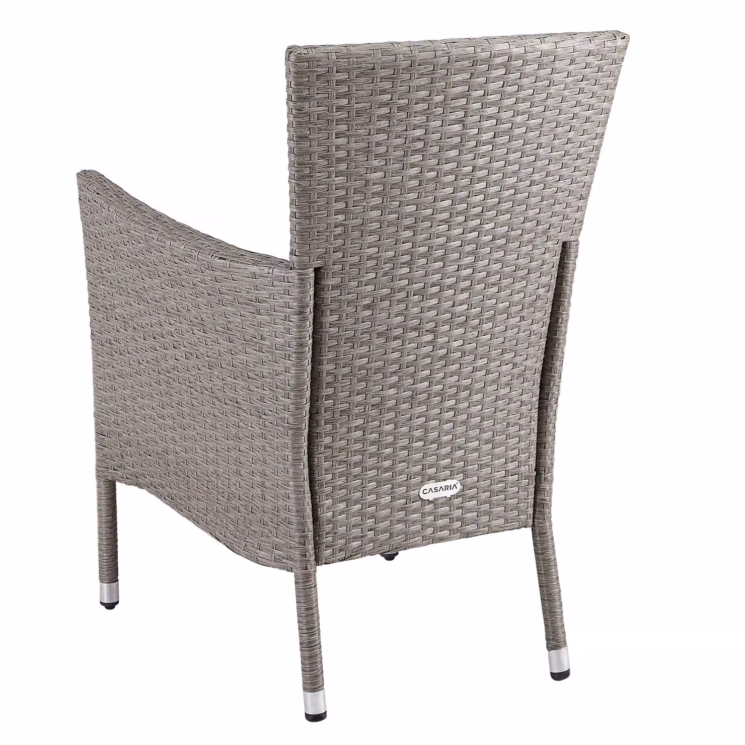 Set di 2 sedie da giardino Casaria in polyrattan e metallo colore beige per esterno e balcone – 2