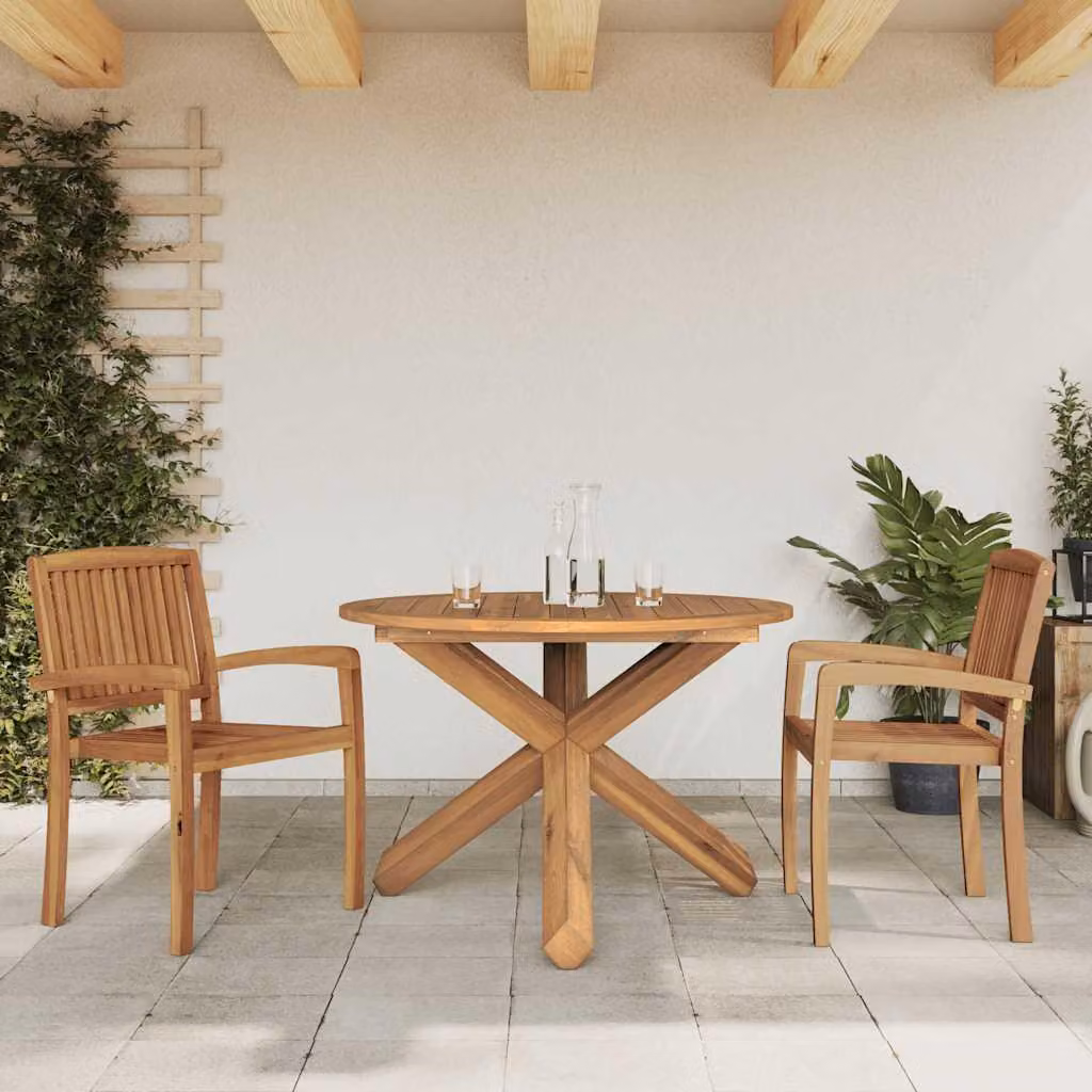 Maison Exclusive - Tavolo da giardino, diametro 109 cm, altezza 74 cm, in legno massello di teak