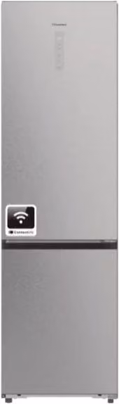Hisense RB5P410SACC Frigorifero Combinato No Frost con Tecnologia WiFi, Capacità 413 l, Grigio e Acciaio Inox