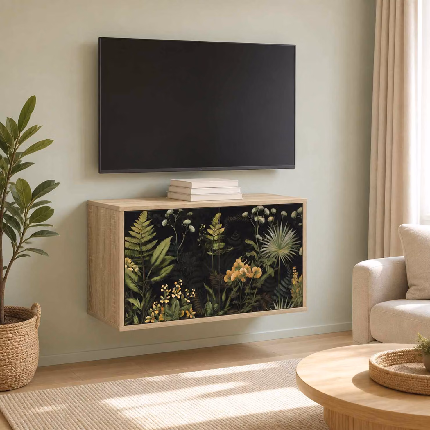 Mobile TV da parete vidaXL RHENEN in Rovere Sonoma, L 69 x P 33 x H 40 cm