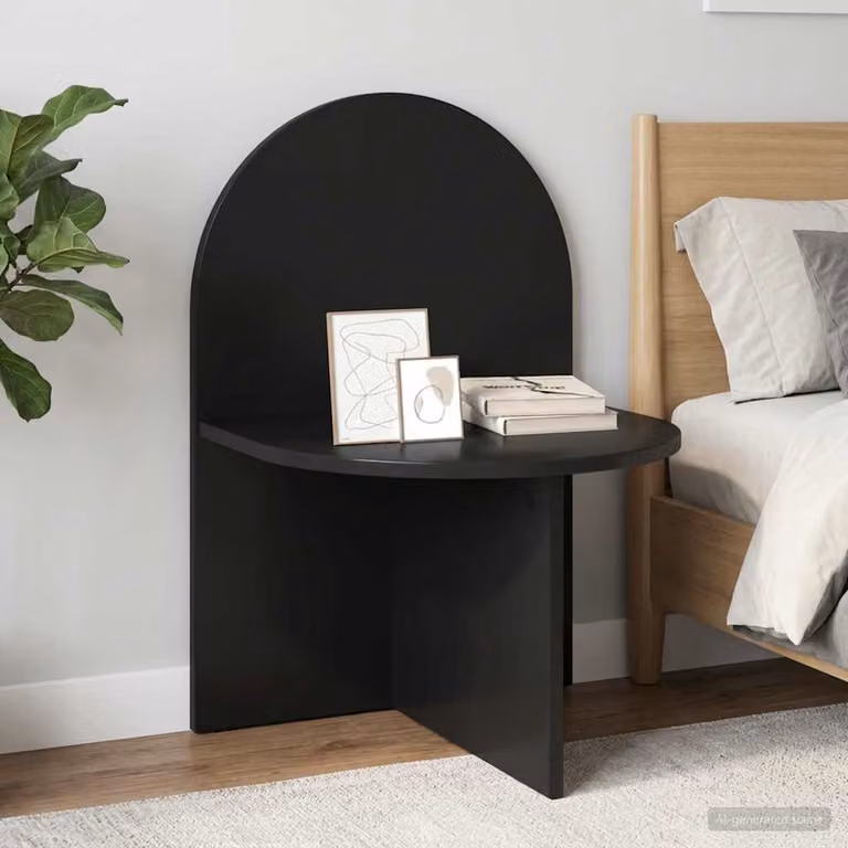 Comodino moderno vidaXL in legno ingegnerizzato nero, L 48 cm x P 49 cm x H 65 cm