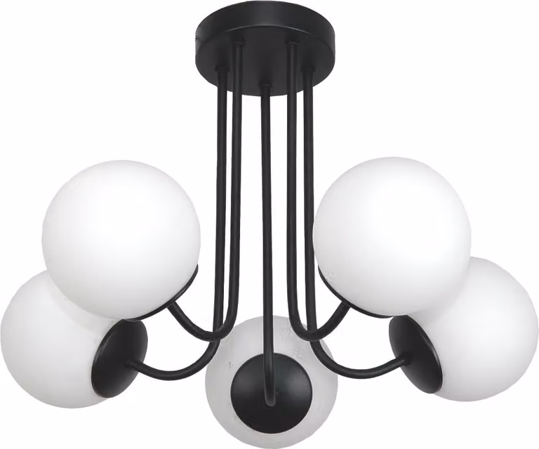 Lampadario A Sospensione Plafonniera In Vetro Nero Bianco 15-190 Gosti