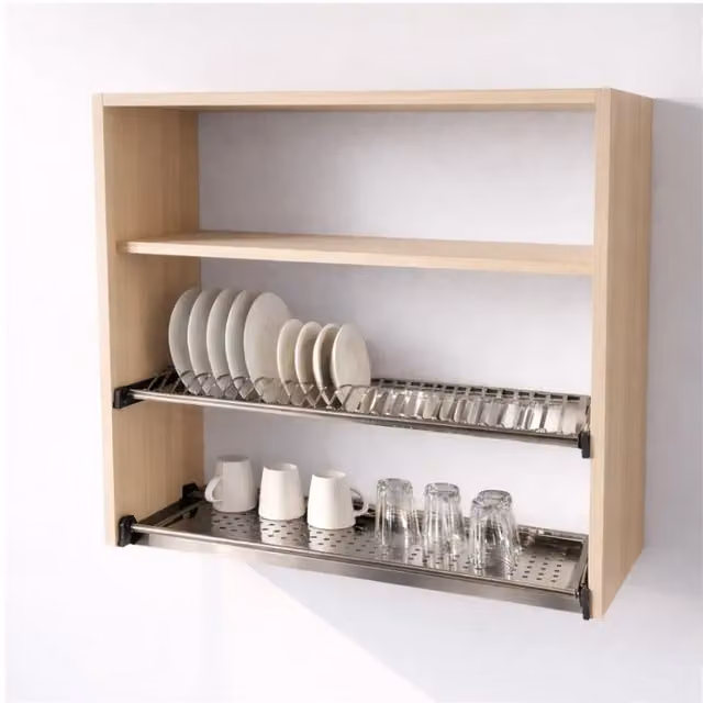 Calandrelli Pensile Scolapiatti Moderno in Rovere con Ante a Battente H 90 cm L 80 cm P 33 cm
