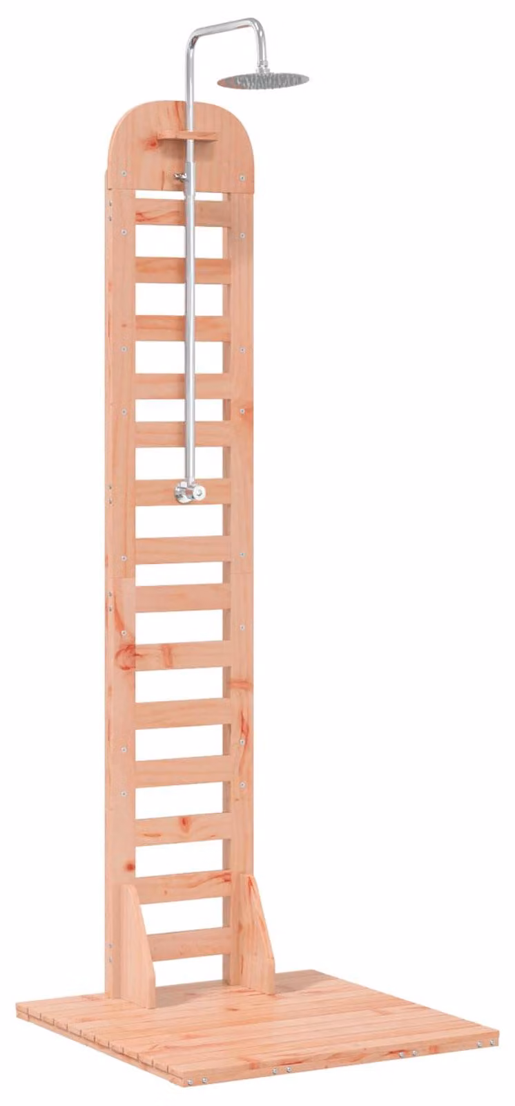 Doccia da giardino, 223 cm. Realizzata in legno di douglas massello e acciaio inossidabile, finitura naturale
