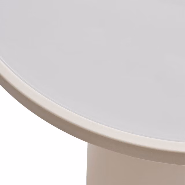 Tavolo alto rotondo Qeeboo Toto in vetro bianco opaco per la tua sala da pranzo