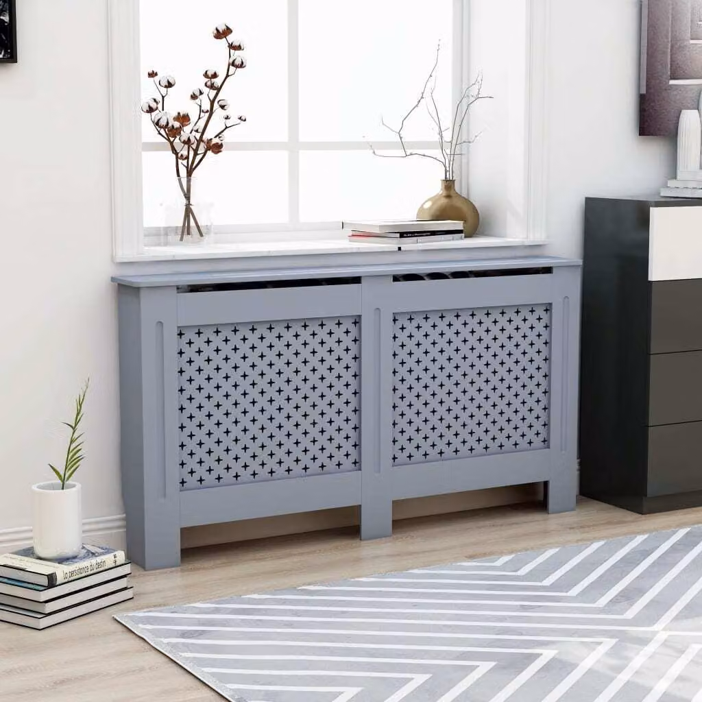 The Living Store Rivestimento per radiatori antracite 152x19x81,5 cm MDF