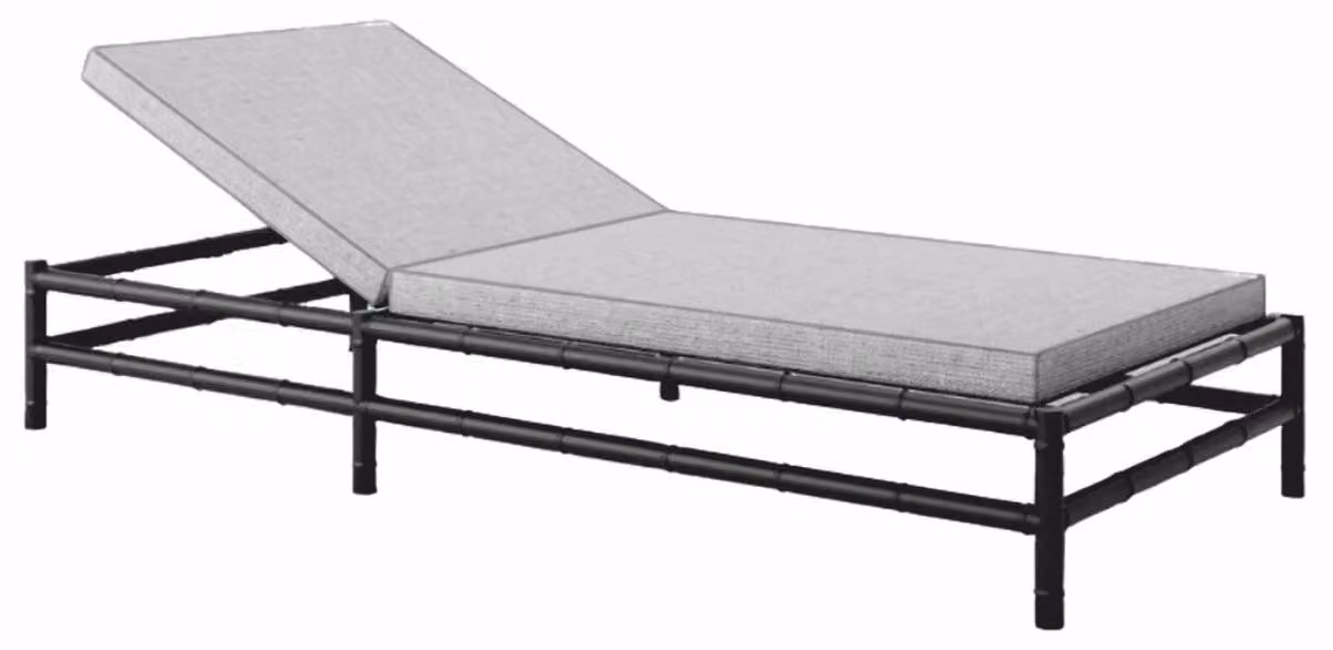 Casa Padrino, lettino da giardino nero/grigio 210 cm - Arredo Alberghiero e Giardino