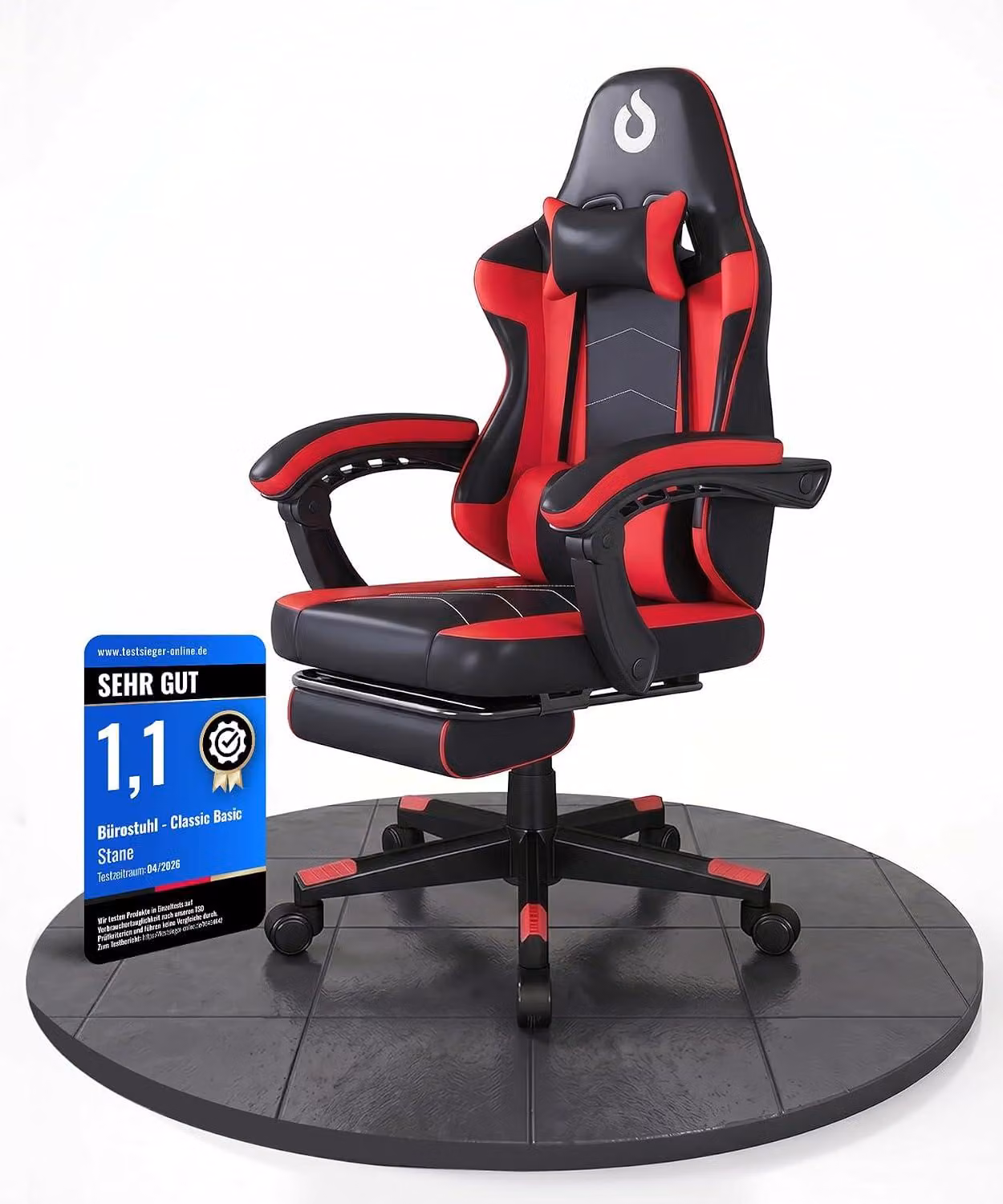 Sedia da gioco ergonomica per bambini, con poggiapiedi estensibile. [Base stabile a 5 razze con ruote girevoli a 360°] – Taglia M