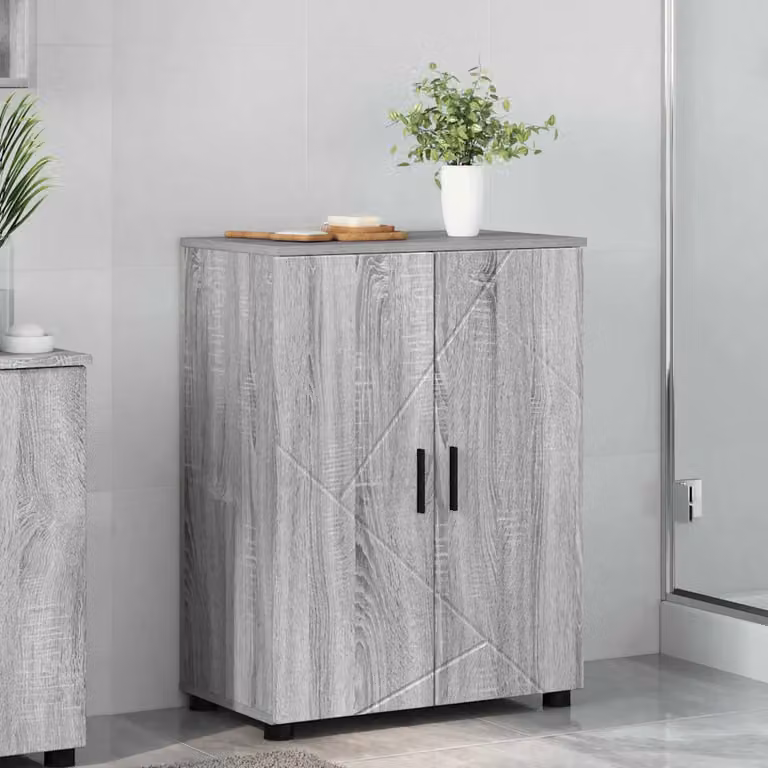 Mobile da bagno moderno vidaXL Grigio Sonoma L: 60 cm, P: 35 cm, H: 80 cm