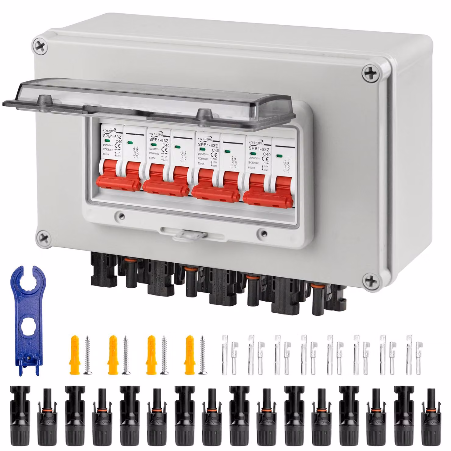 Protezione da sovratensione per impianti fotovoltaici, interruttore automatico DC per impianti fotovoltaici, tensione DC da 12V a 400V