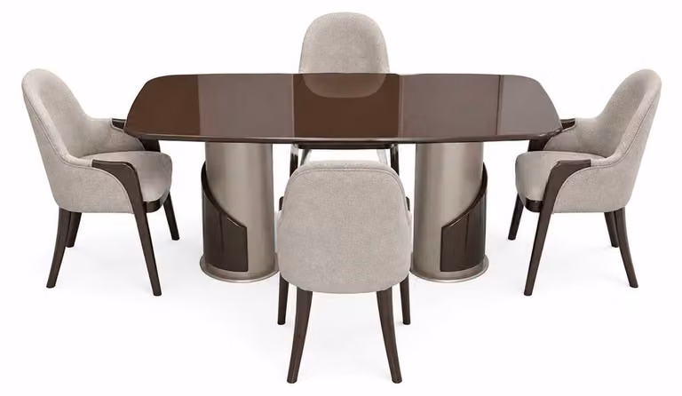 Sala da pranzo Set moderno Tavolo da pranzo + 4x sedie Arredamento di design