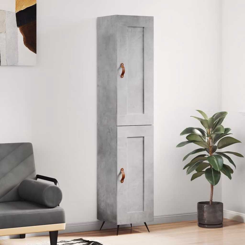 Credenza Industrial vidaXL in Legno e Metallo Grigio L: 34,5 cm, P: 34 cm, H: 180 cm