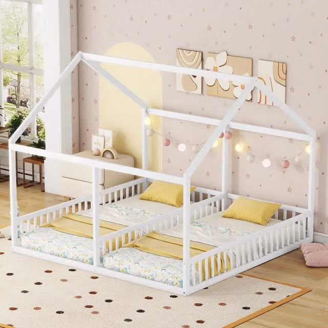 Letto Singolo 90x200 ¨C MINIMAL ¨C Bianco, struttura in legno