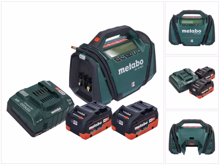 Compressore a batteria Metabo AK 18 Multi 18 V 11 bar + 2x batteria ricaricabile 5,5 Ah + caricatore