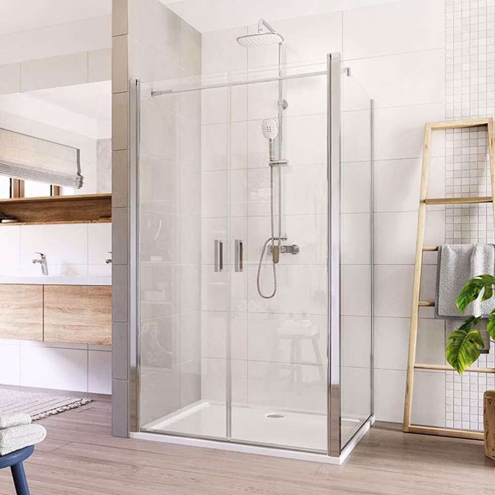 Cabina doccia Mereo, Lima, rettangolare, doppia anta, volante, 110x100 cm, cromo ALU, vetro Clear - CK88553K
